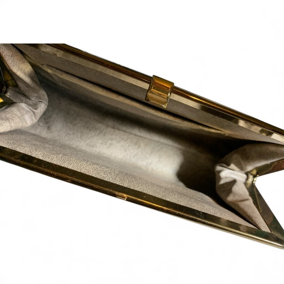 Vintage Brown Textured Clutch (item#b130) - Picture 6 of 7